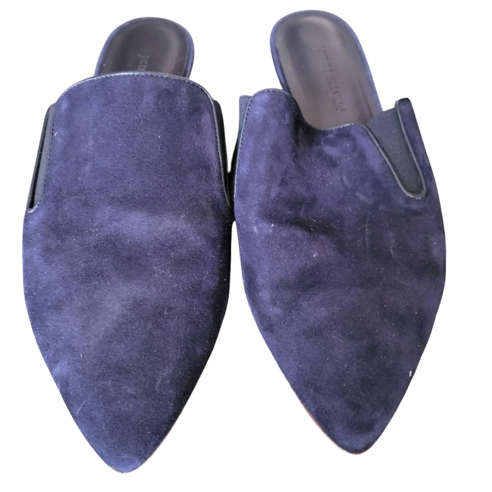 Jenni Kayne Navy Suede Pointed Toe Mules